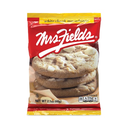 Mrs. Fields White Chunk Macadamia Cookies, 21 oz, Individually Wrapped Pack, White Chocolate, PK12, 12PK 572563